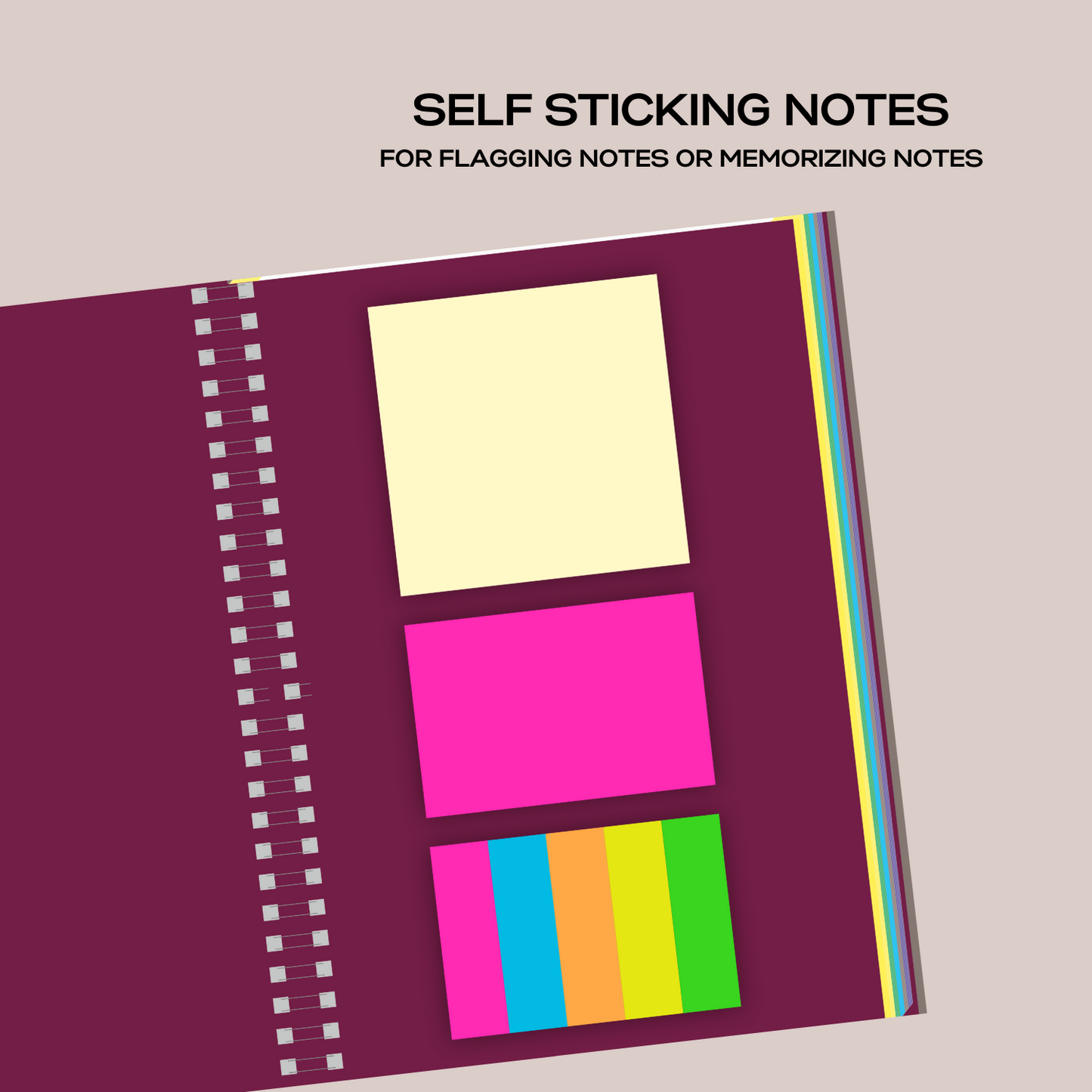 Pragya A5 Notebook (200 Pages, Ruled) Elite Collection with Self-Sticking Notes  |  Pack of 2