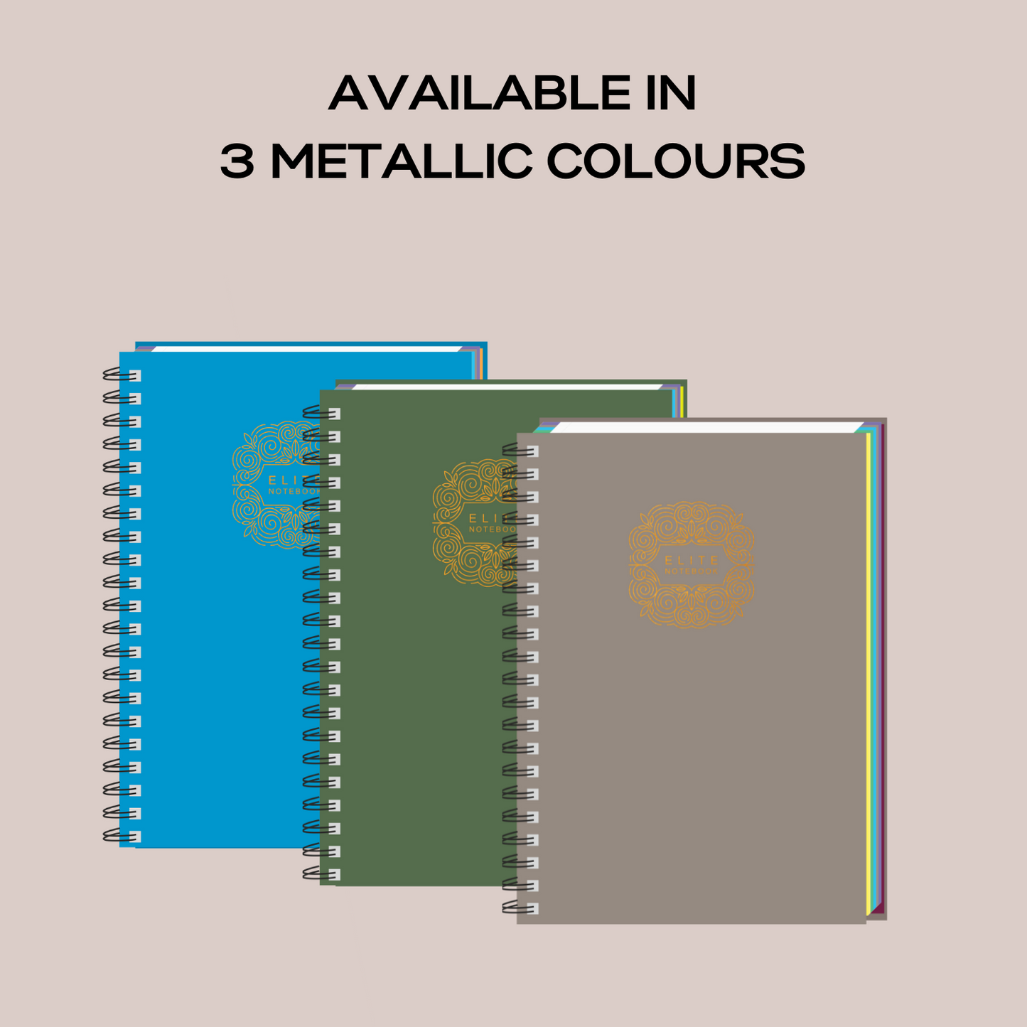 Pragya 4-Subject B5 Notebook (200 Pages, Ruled) Wire Bound - Color Coded  |  Pack of 3