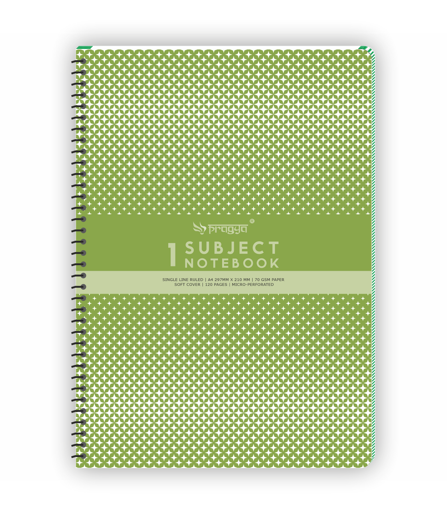 Pragya 1-Subject A4 Notebook (120 Pages, Ruled) Wire-Bound | Pack of 3