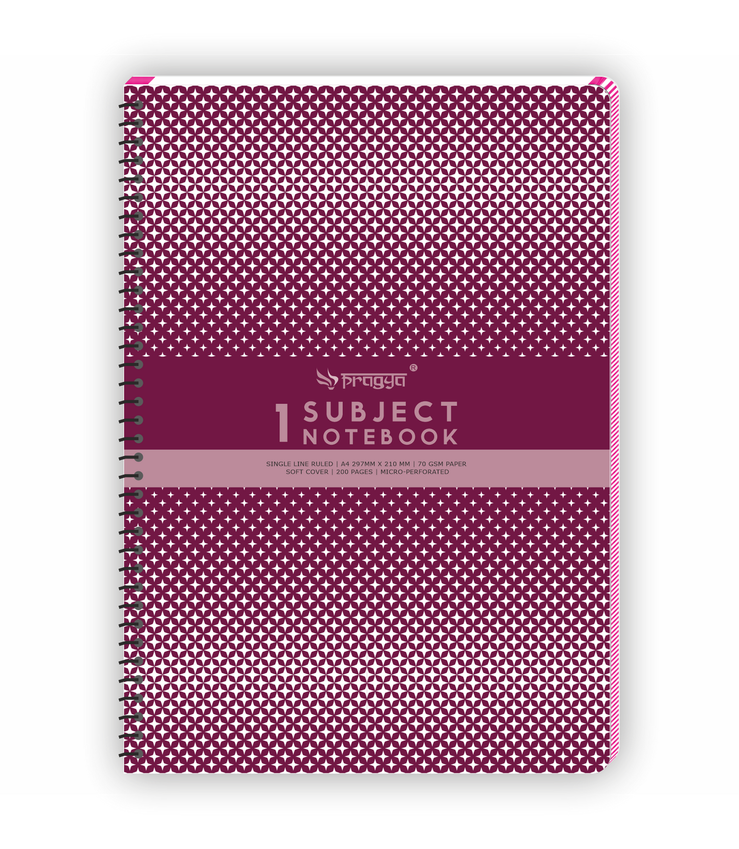 Pragya 1-Subject A4 Notebook (200 Pages, Ruled) Wire-Bound | Pack of 4