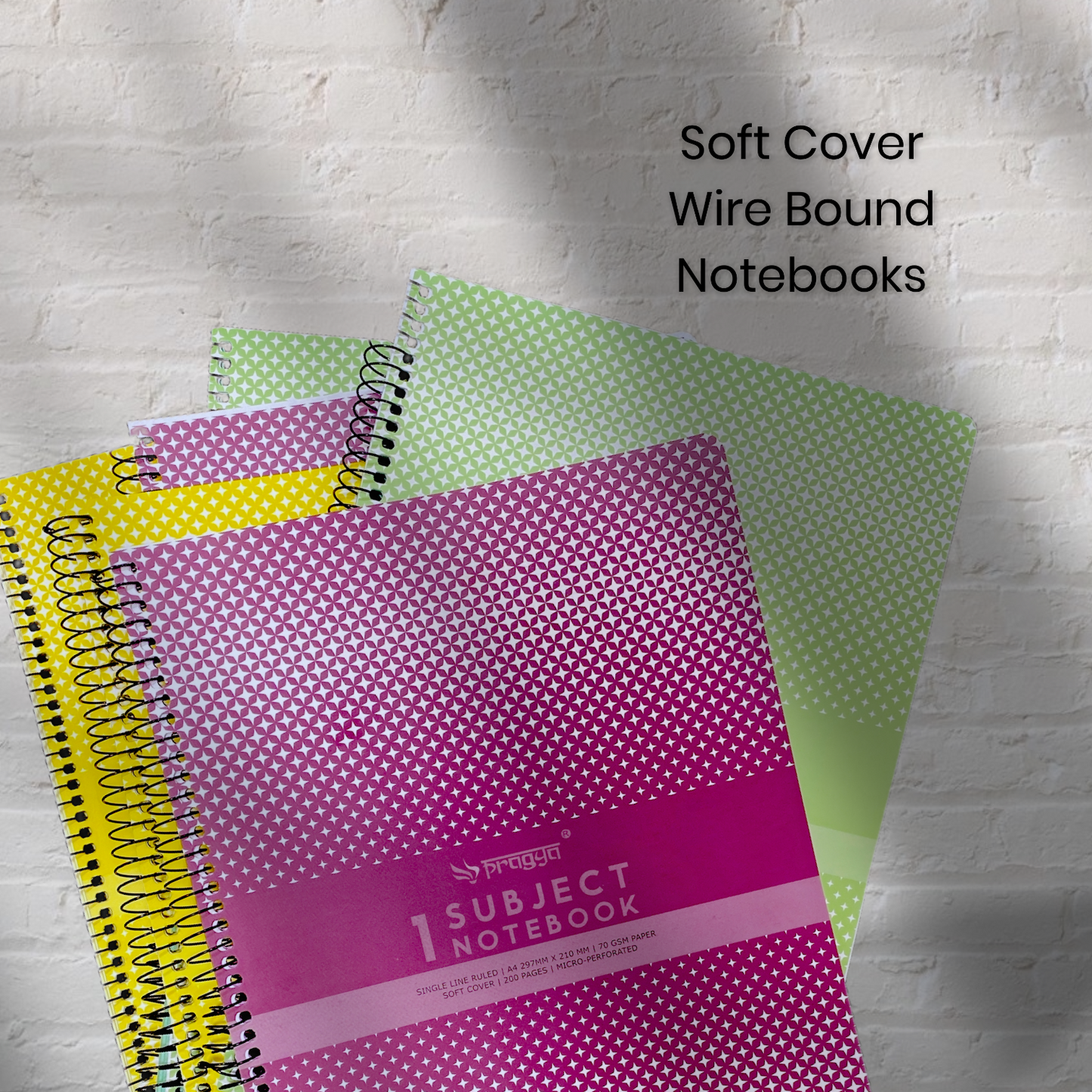 Pragya 1-Subject A4 Notebook (120 Pages, Ruled) Wire-Bound | Pack of 3