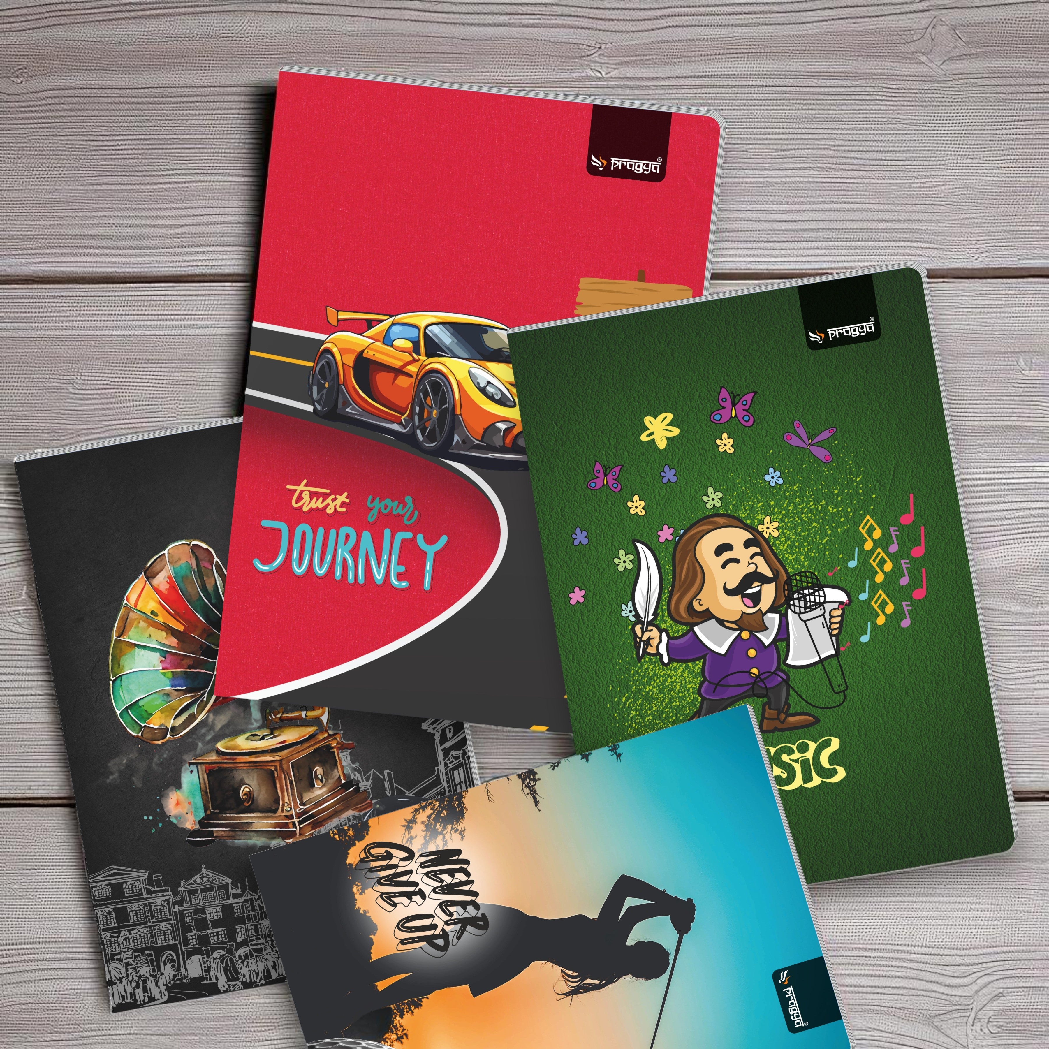 Pragya A4 Register Notebook Soft Cover | 392 Pages | Single Line Ruled | Student Office Professional Writing Book