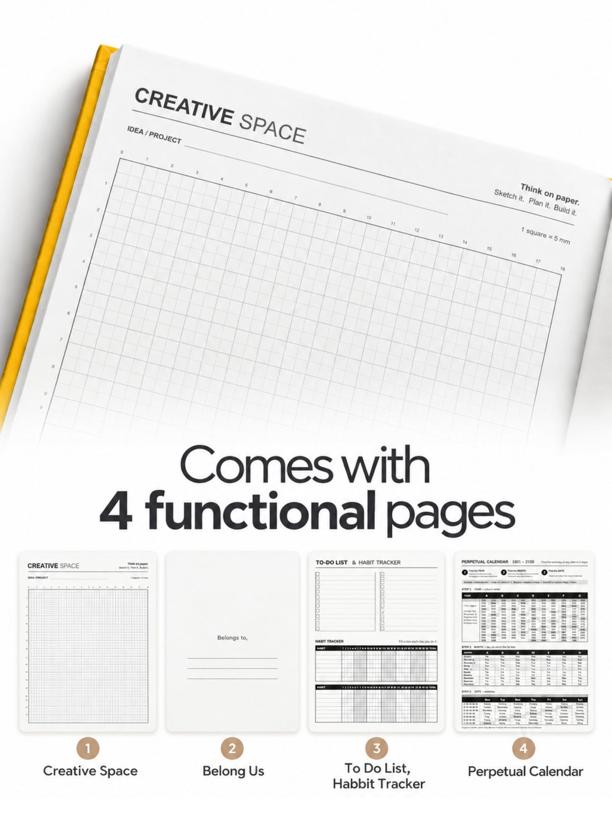 Core Series A4 Unruled Hardbound Notebook | 192 Pages | 70 GSM Paper