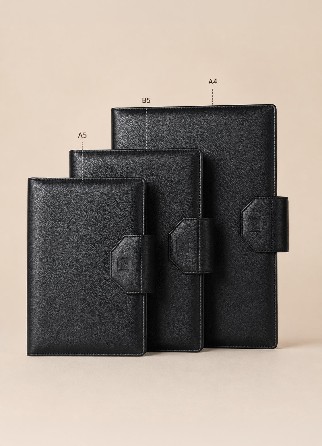 Black Tab Organiser with Refillable Notebook | Magnetic Closure