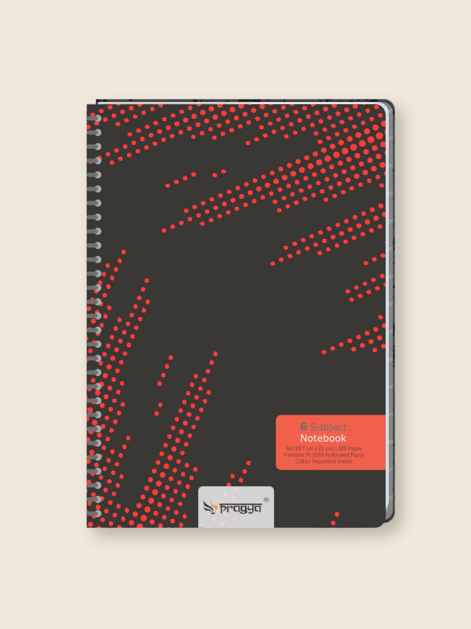 Spiral Notebook for 6 Subjects | Hard Cover | Single Ruled |  300 Pages