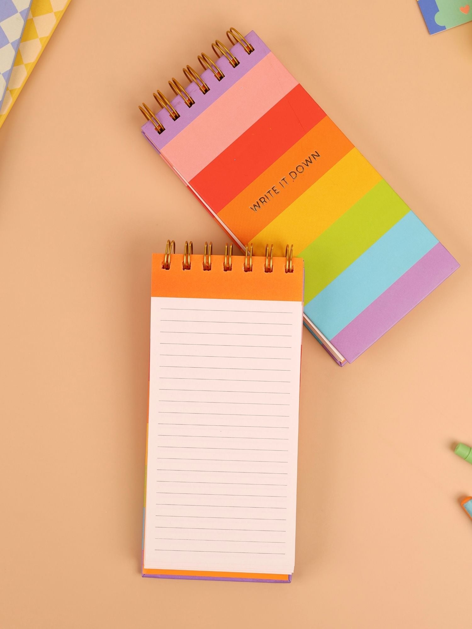 Rainbow Spiral Notepad – Aesthetic Mini Thinkpad | Ruled | Top Wire Binding | 192 Pages