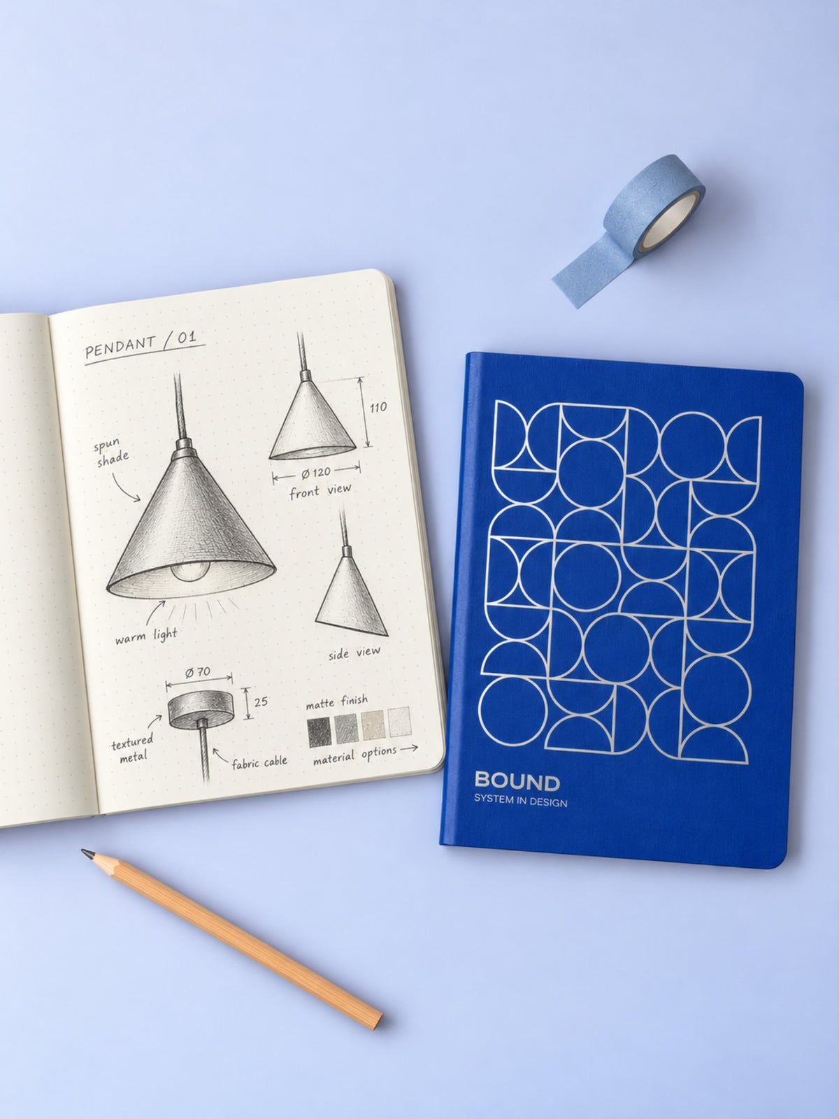 Blue Poppy Notebook | A5 | Dotted Grid | 120 Pages | 80 GSM Paper