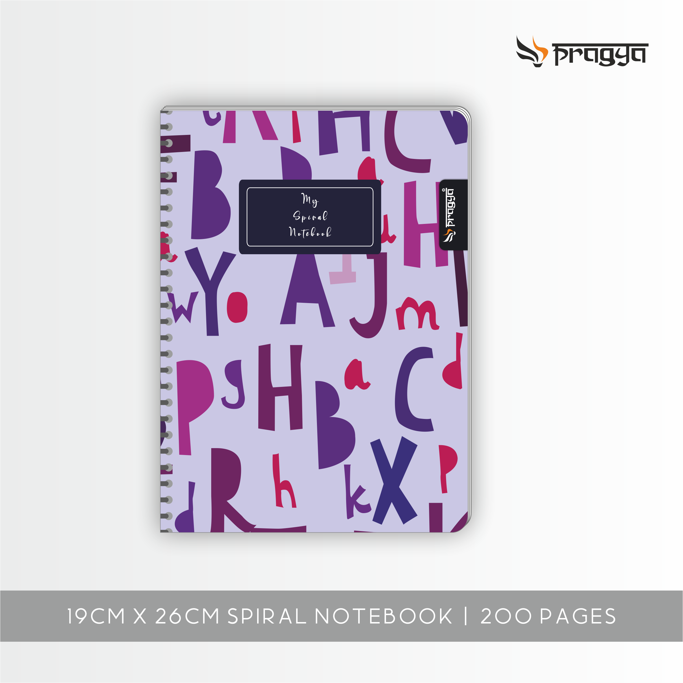 Pragya Spiral Notebook – 200 Pages | Single Ruled | Soft Packet Cover | Size 26x19 cm | Durable Spiral Notebooks for School, Office & Daily Use (Pack of 12)