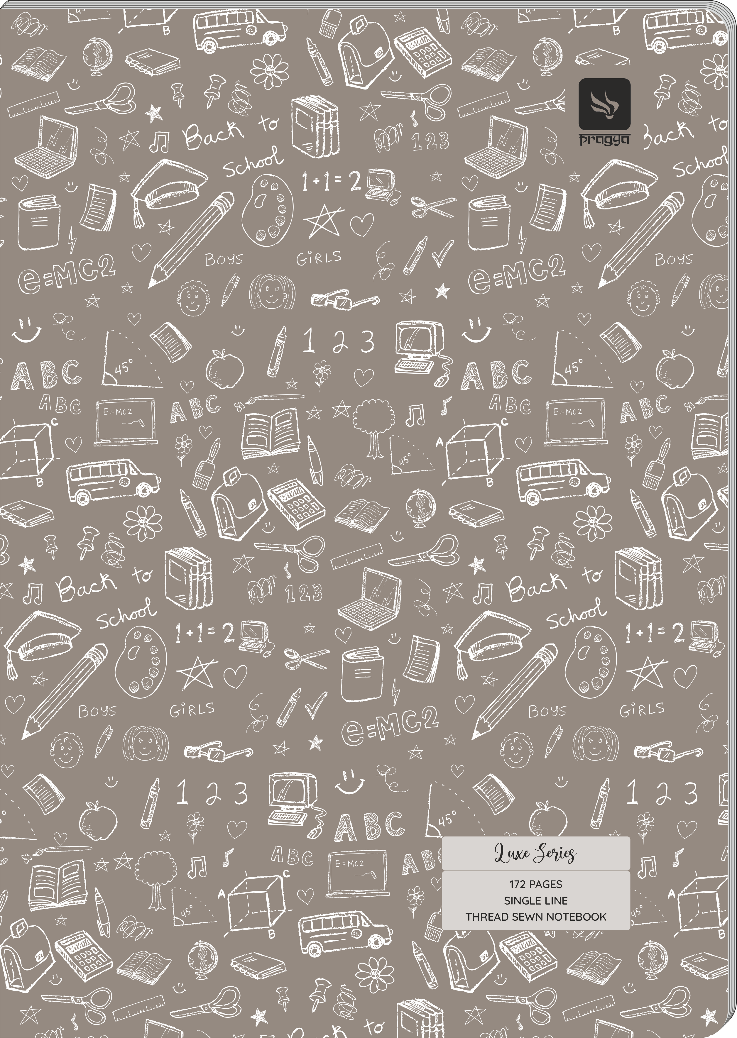 Pragya A4 Notebook (172 Pages, Single Ruled) | Luxe Series | Thread Sewn Binding | Premium Durable Notebook for Students & Professionals|  Pack of 3