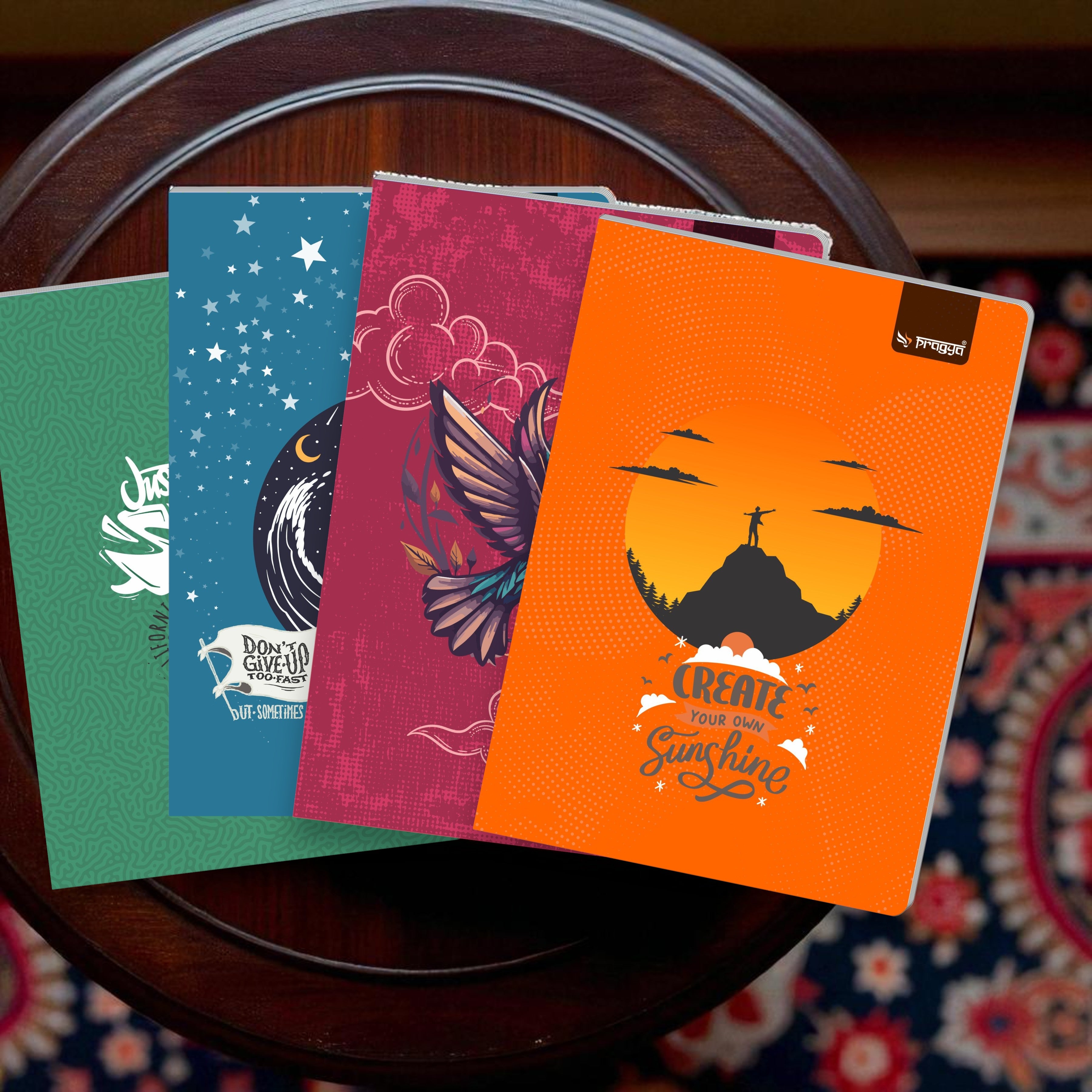 Pragya A4 Register Notebook Soft Cover | 296 Pages | Single Line Ruled | Student Office Professional Writing Book Pack of 2