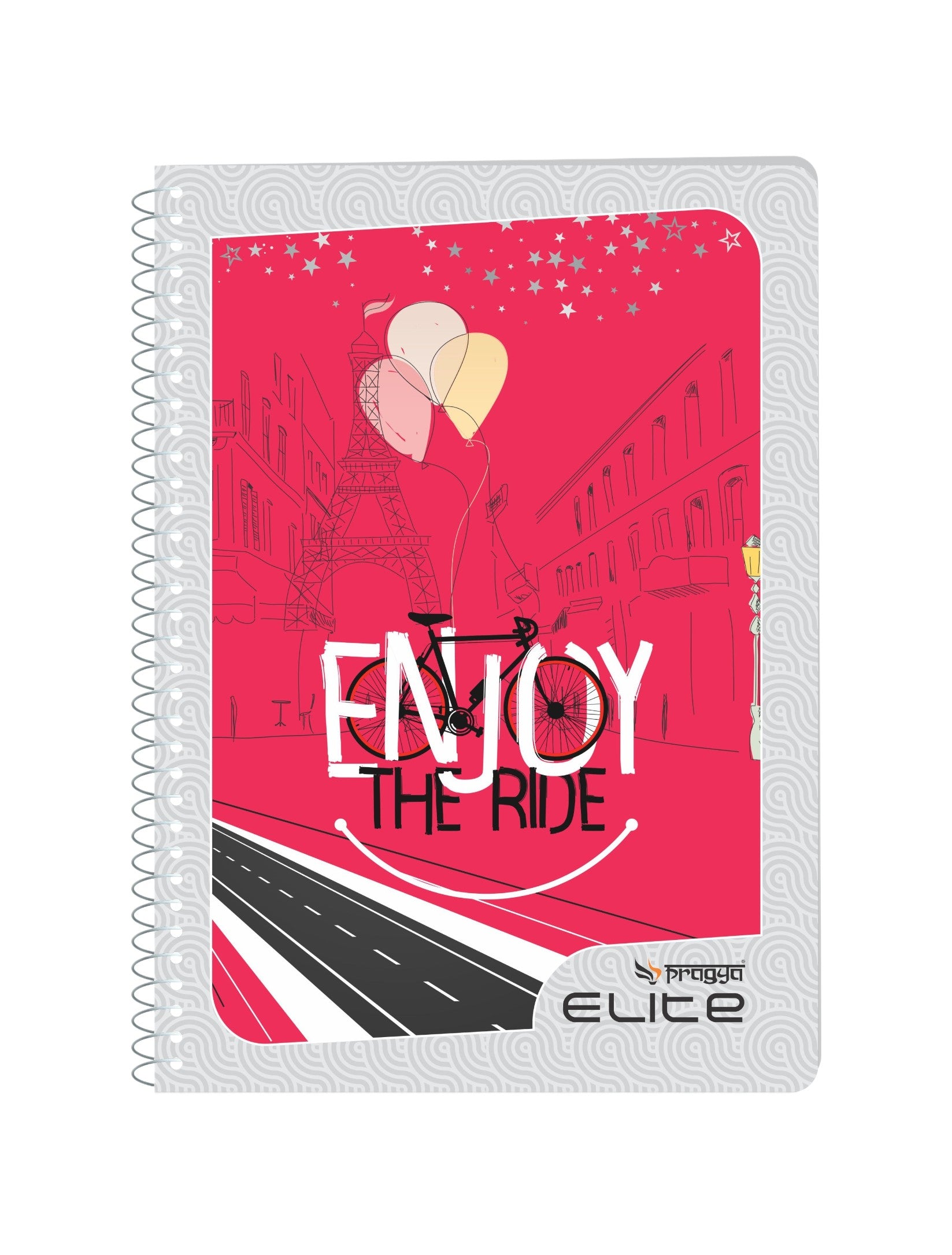Pragya Multi Subject Spiral Notebook | A4 Size (21 x 29.7 cm), 500 Pages |Soft Durable Cover with Metallic Print | Metal Spiral Wire Bound | Ideal for Study, Office & Journaling