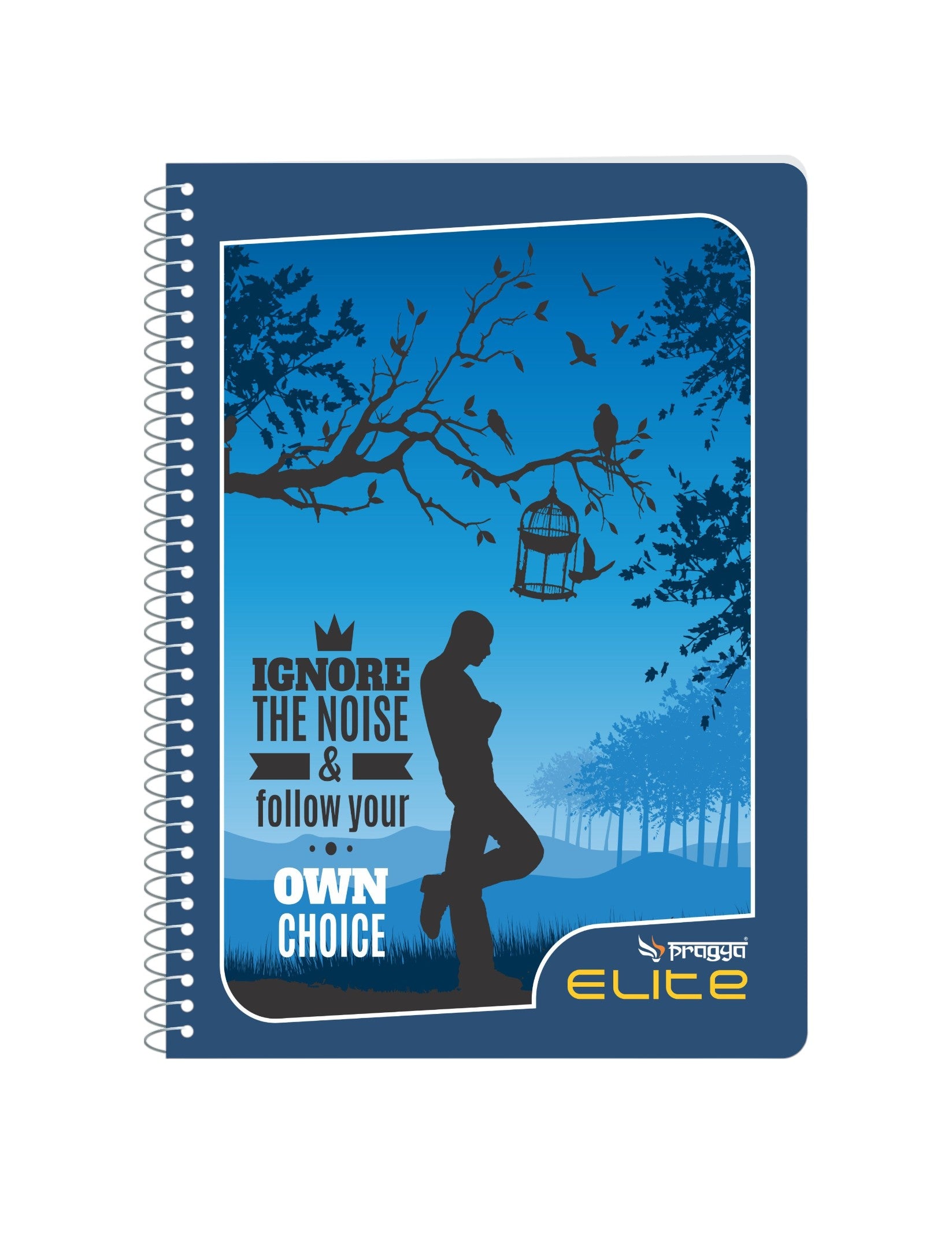 Pragya Spiral Notebook | 500 Pages | A4 Size (21 x 29.7 cm) |Soft & Durable Cover with Metallic Print | Metal Spiral Wire Binding | Ideal for School, Office & Personal Use