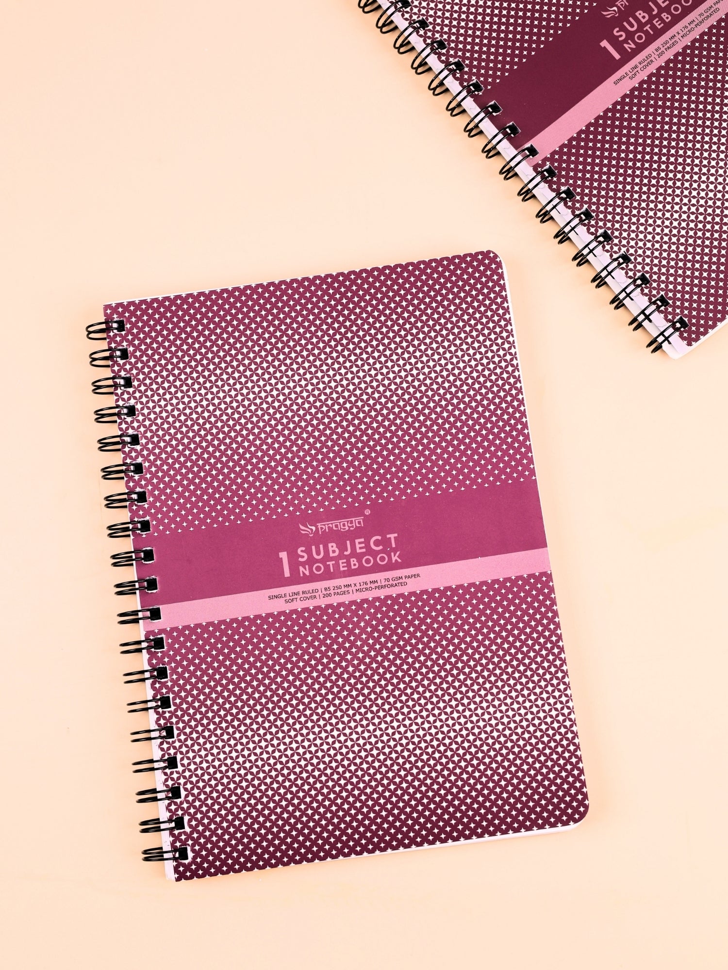 Elite Collection Spiral Notebook | A4 | Single Ruled | Soft Cover | 200 Pages | Pack of 6
