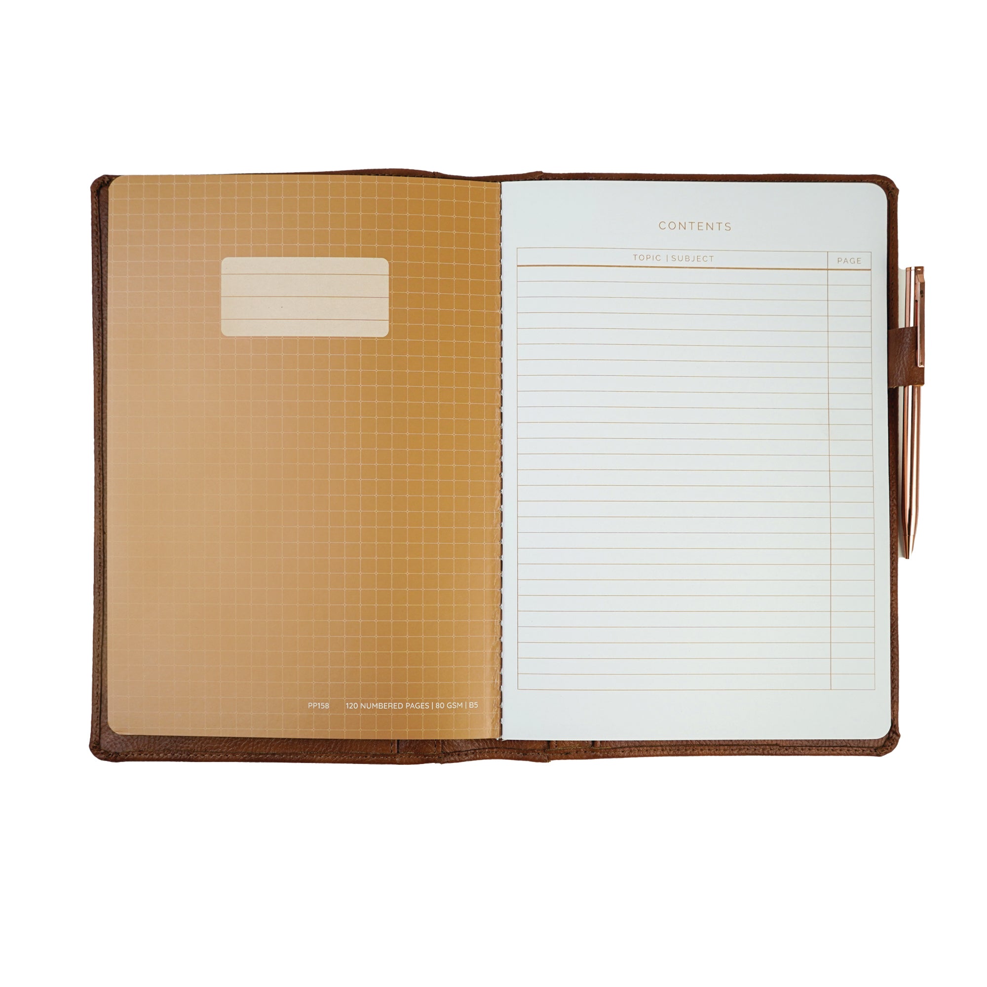 Pragya Refillable A5 Leather Travel Journal Organizer with Pockets and Pen Holder