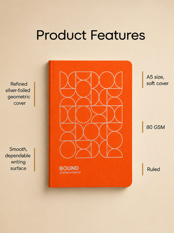 Orange Poppy Notebook | A5 | Plain | 120 Pages | 80 GSM Paper