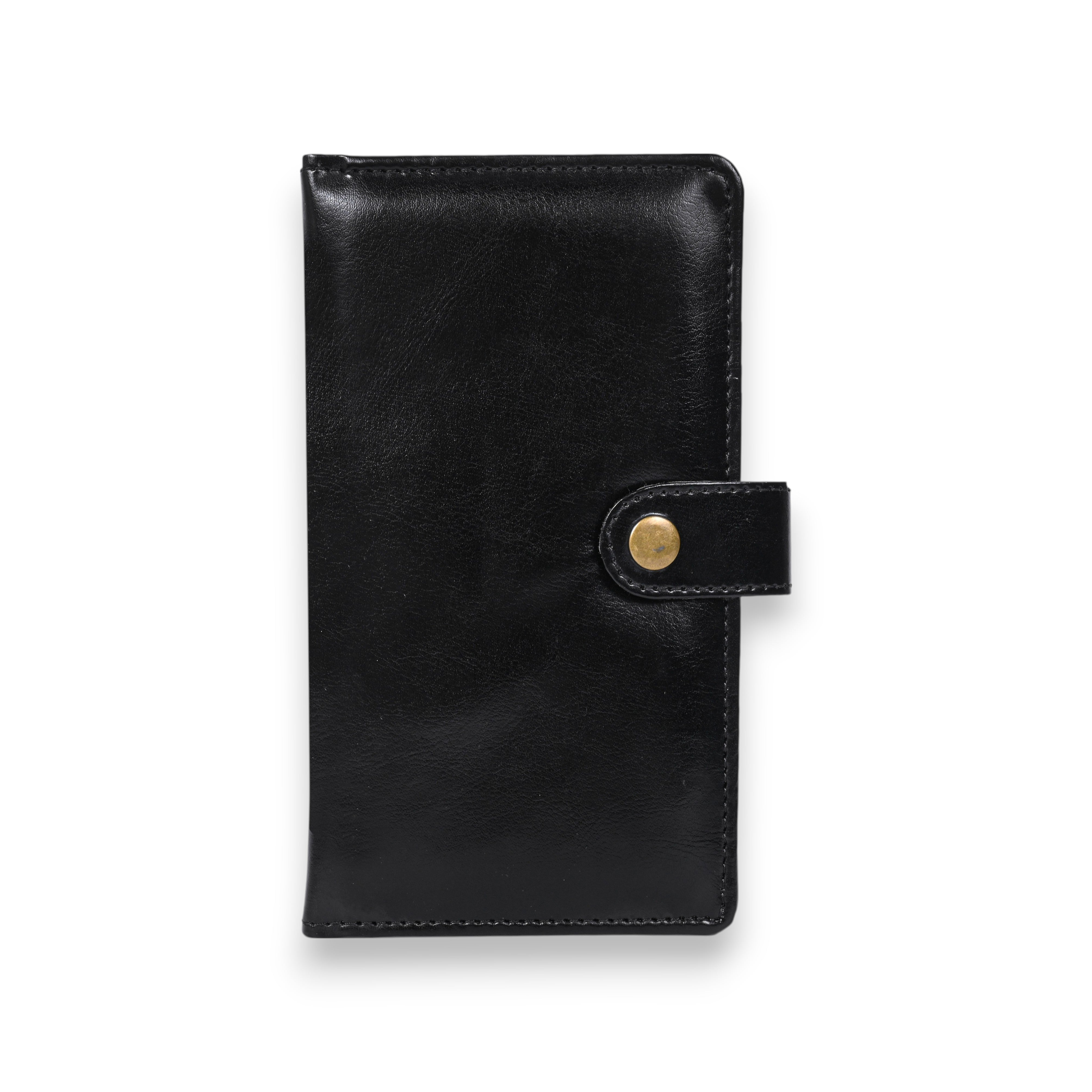 Pragya Leatherette Travel Wallet Organizer with Travel Notebook & Secure Button Strap | Multi-Pocket for Cards, ID, Passport & Coins