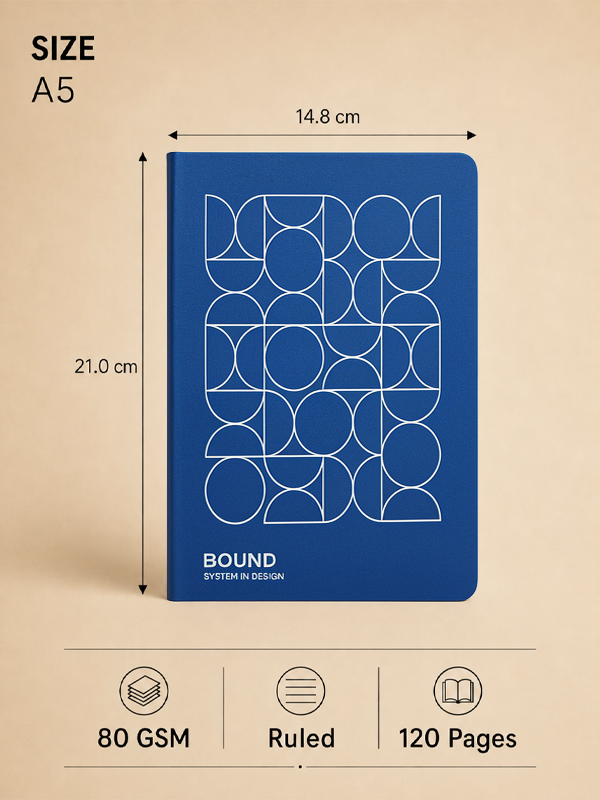 Blue Poppy Notebook | A5 | Dotted Grid | 120 Pages | 80 GSM Paper
