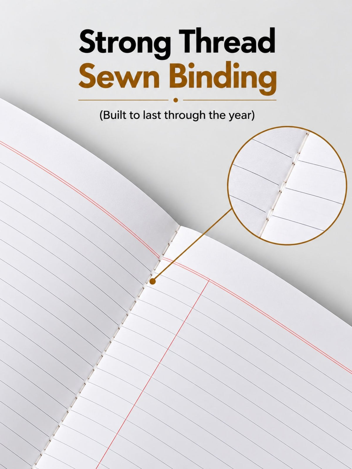 Core Series A4 Notebook | 160 Pages | Ruled | Thread Sewn | Gold Foil Cover