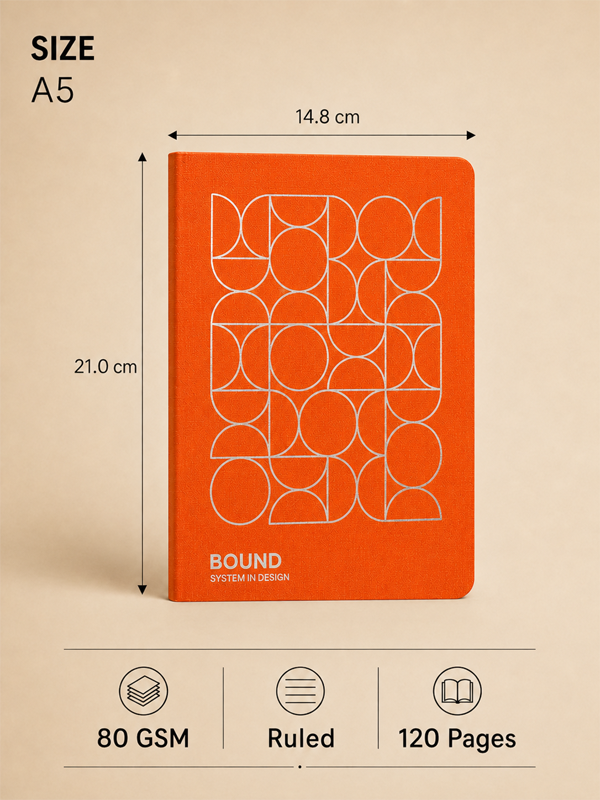 Orange Poppy Notebook | A5 | Plain | 120 Pages | 80 GSM Paper