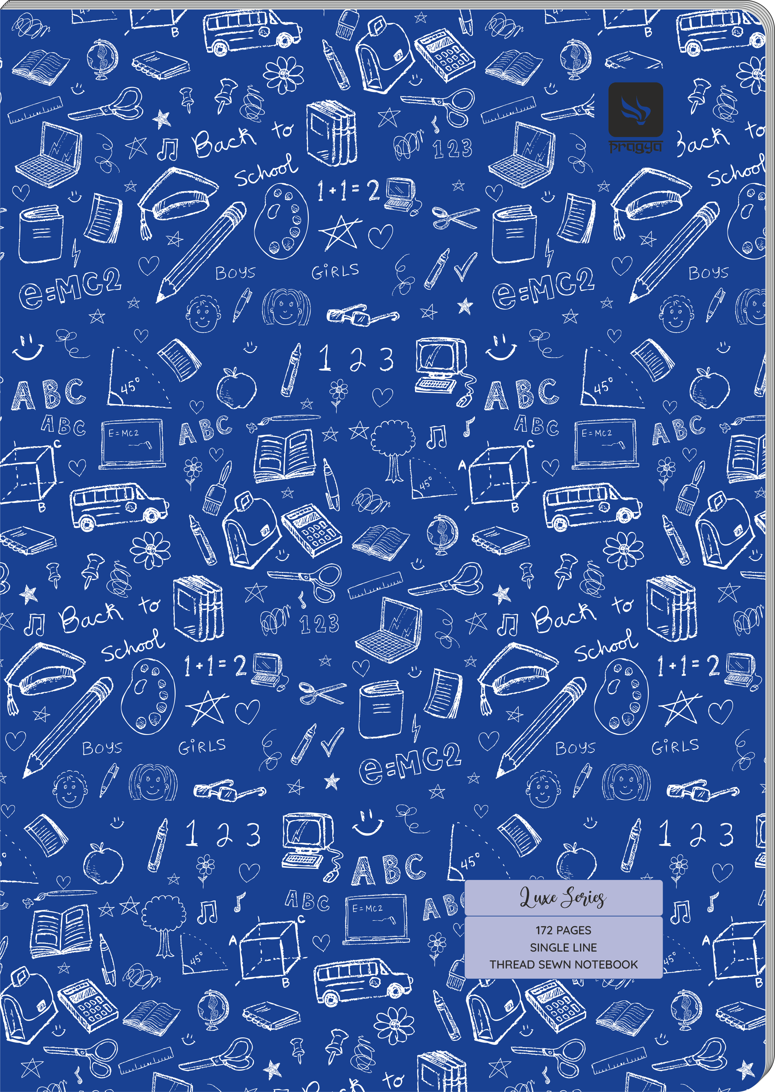 Pragya A4 Notebook (172 Pages, Single Ruled) | Luxe Series | Thread Sewn Binding | Premium Durable Notebook for Students & Professionals|  Pack of 3