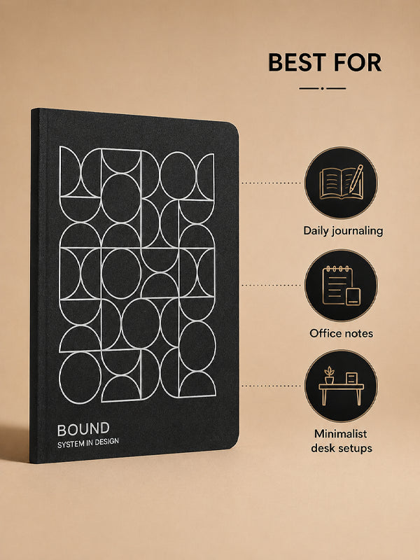 Black Poppy Notebook | A5 | Ruled | 120 Pages | 80 GSM Paper