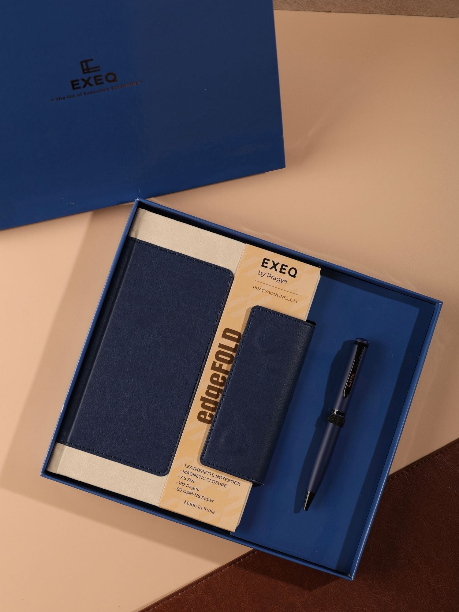 Blue EdgeFold Notebook & Pen Combo Kit