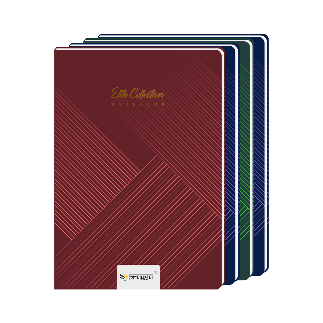 Pragya A4 Notebook Register (360 Pages, Ruled/Plain) Elite Collection Hard Case Cover |  Pack of 4