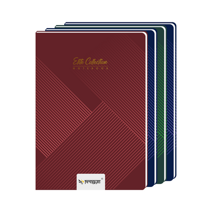 Pragya A4 Notebook Register (360 Pages, Ruled/Plain) Elite Collection Hard Case Cover |  Pack of 4