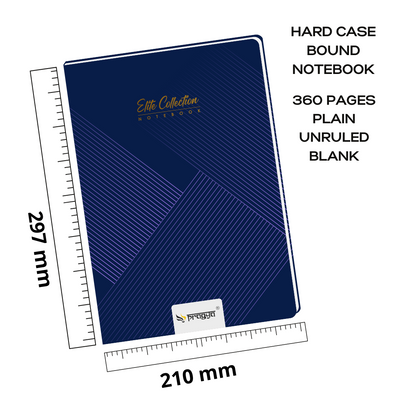 Pragya A4 Notebook Register (360 Pages, Ruled/Plain) Elite Collection Hard Case Cover |  Pack of 4