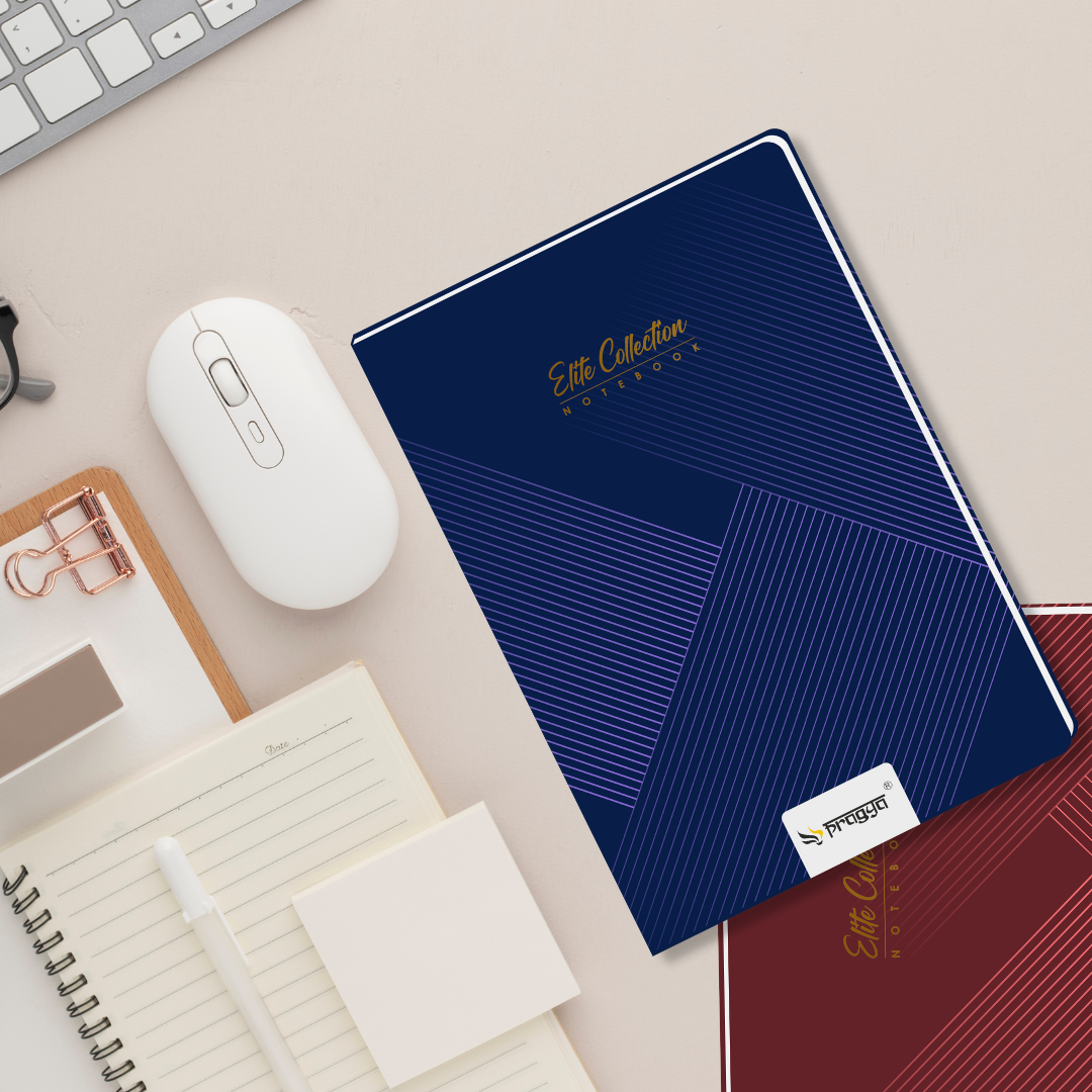 Pragya A4 Notebook Register (360 Pages, Ruled/Plain) Elite Collection Hard Case Cover |  Pack of 4