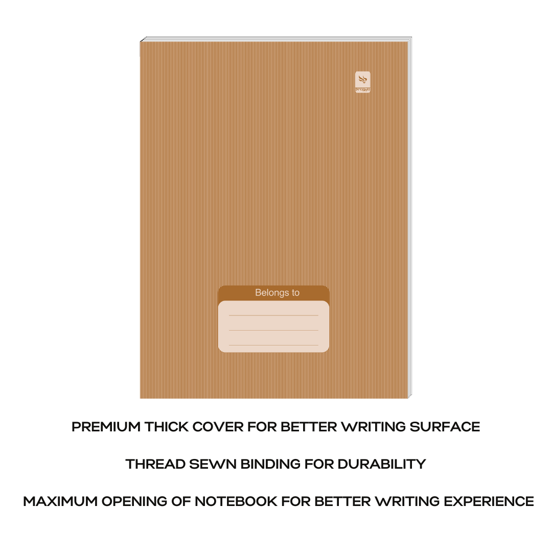 Pragya Notebook (24cm x 18cm, 172 Pages, Single/Four/Square line) Luxe Series Thread Sewn  |  Pack of 6