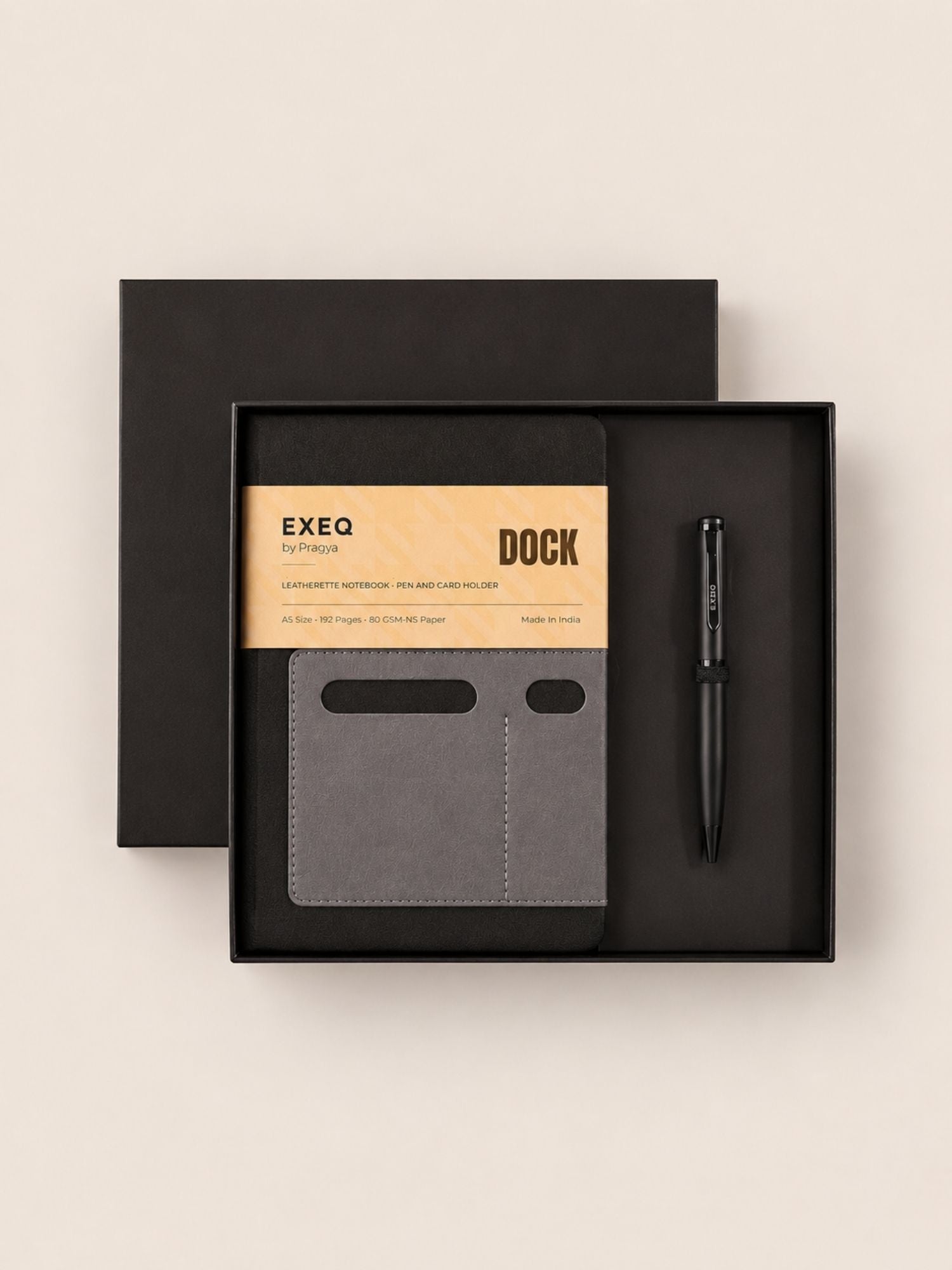 Black Dock Notebook & Pen Combo Kit
