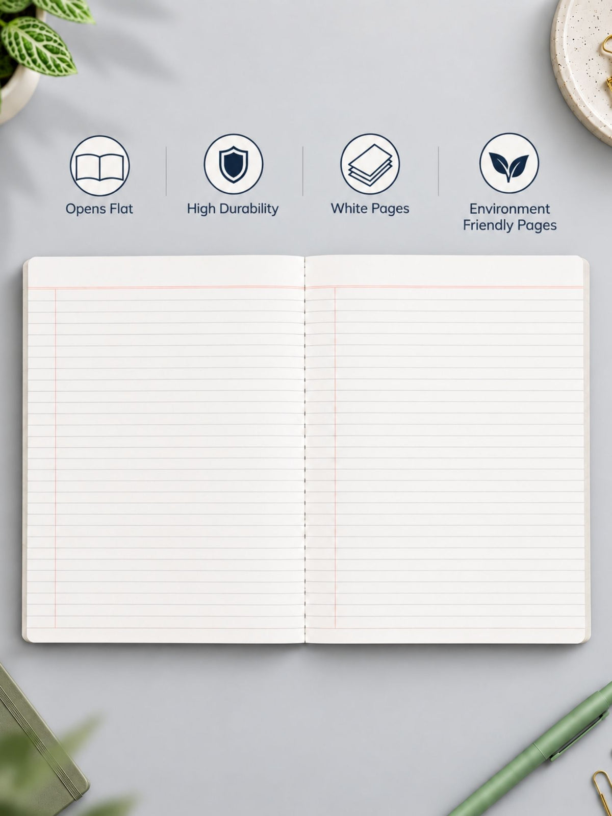 Core Series A4 Notebook – 140 / 172 Pages | Ruled | Thread Sewn | Premium Gold Foil Cover