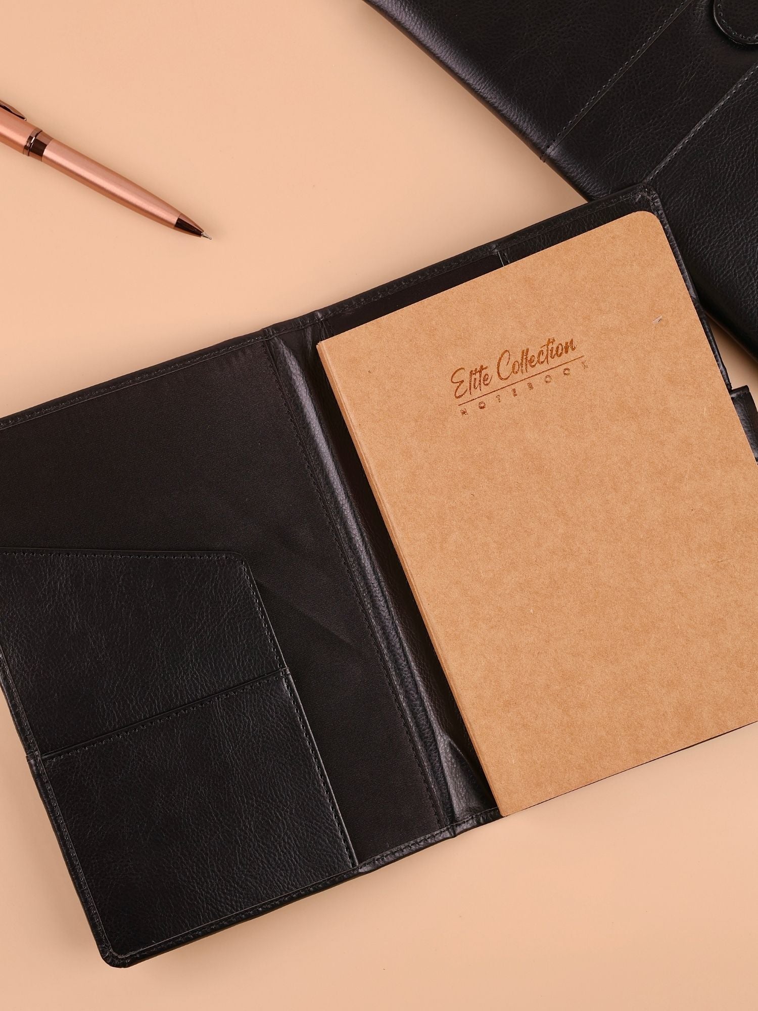 Black Strap Organiser with Refillable Notebook