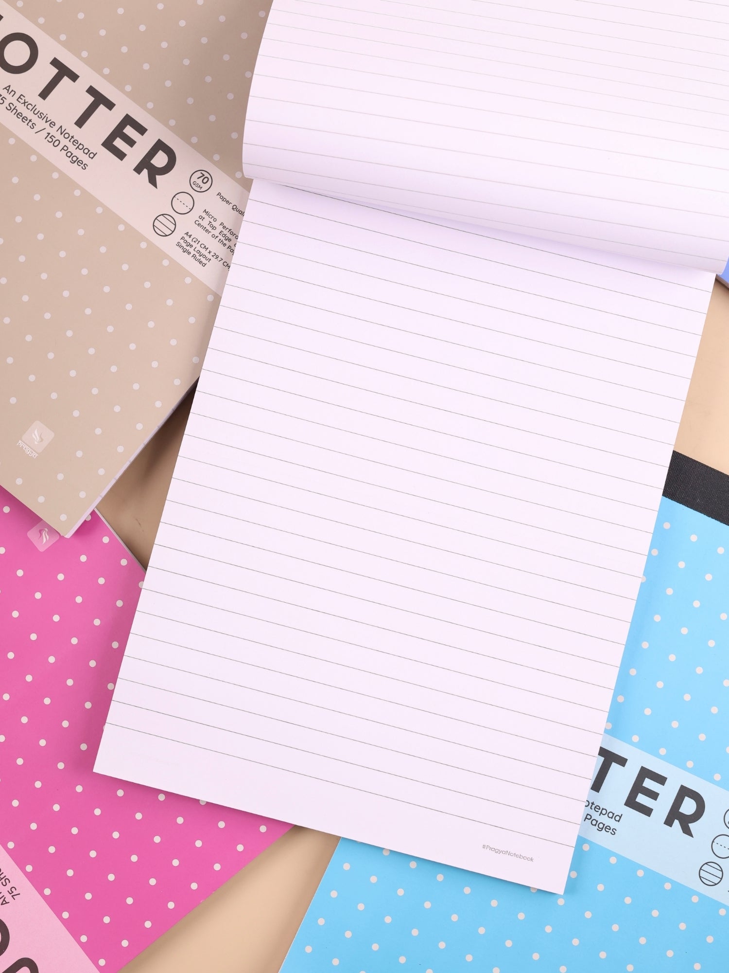 A4 Jotter Note Pad – 150 Pages | Single Ruled | Pack of 6