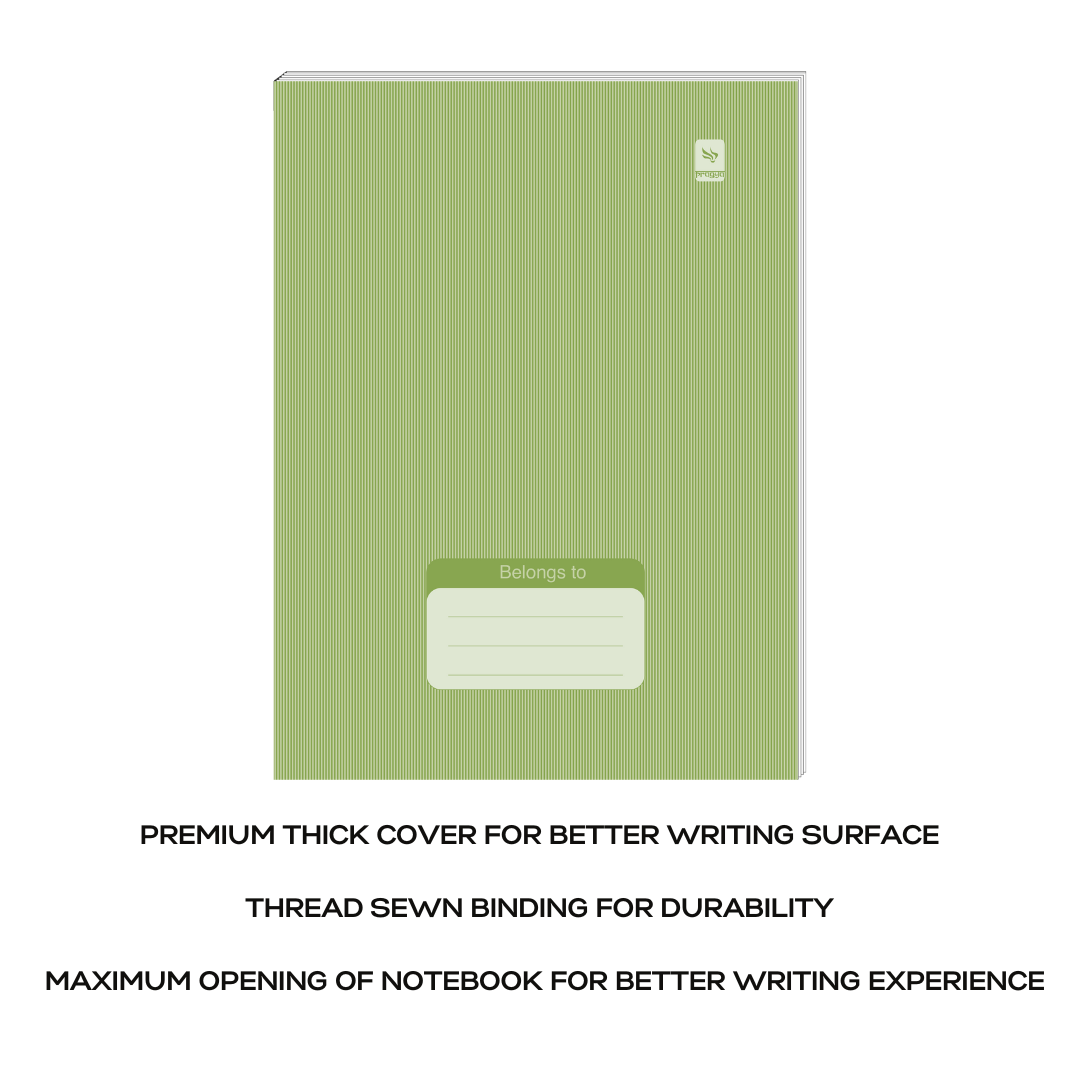 Pragya Notebook (24cm x 18cm, 140 Pages, Single/Four/Square line) Luxe Series Thread Sewn  |  Pack of 6