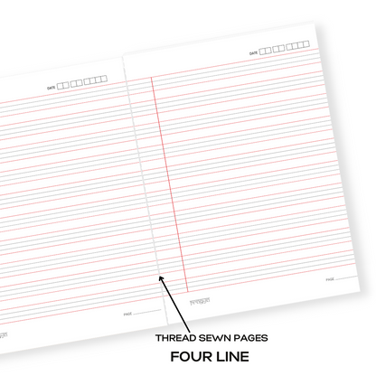 Pragya Notebook (24cm x 18cm, 140 Pages, Single/Four/Square line) Luxe Series Thread Sewn  |  Pack of 6