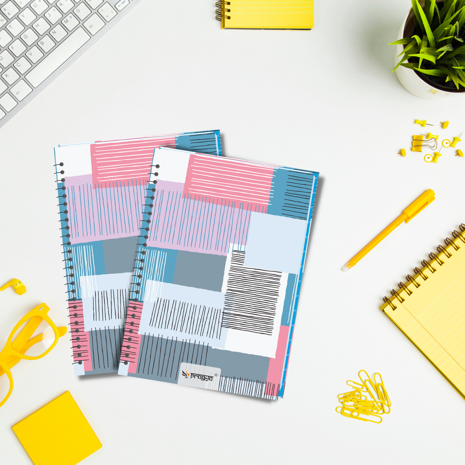 Pragya Elite Collections Wire-O Notebook – Single Ruled Pages – Premium Hard Cover Spiral-Bound Notebook for Office, School & Personal Use (Pack-4)