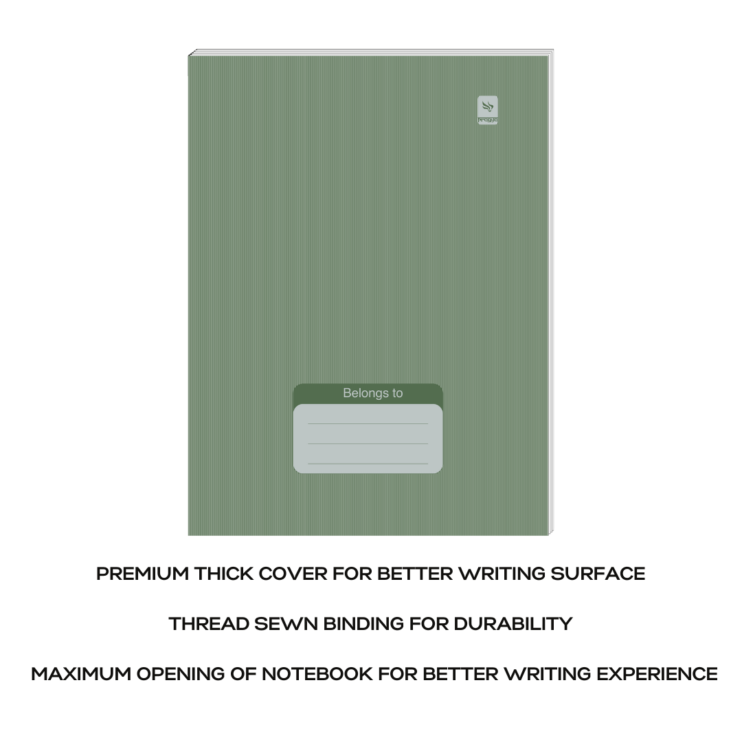 Pragya Notebook (24cm x 18cm, 140 Pages, Single/Four/Square line) Luxe Series Thread Sewn  |  Pack of 6