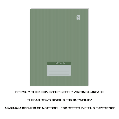 Pragya Notebook (24cm x 18cm, 140 Pages, Single/Four/Square line) Luxe Series Thread Sewn  |  Pack of 6