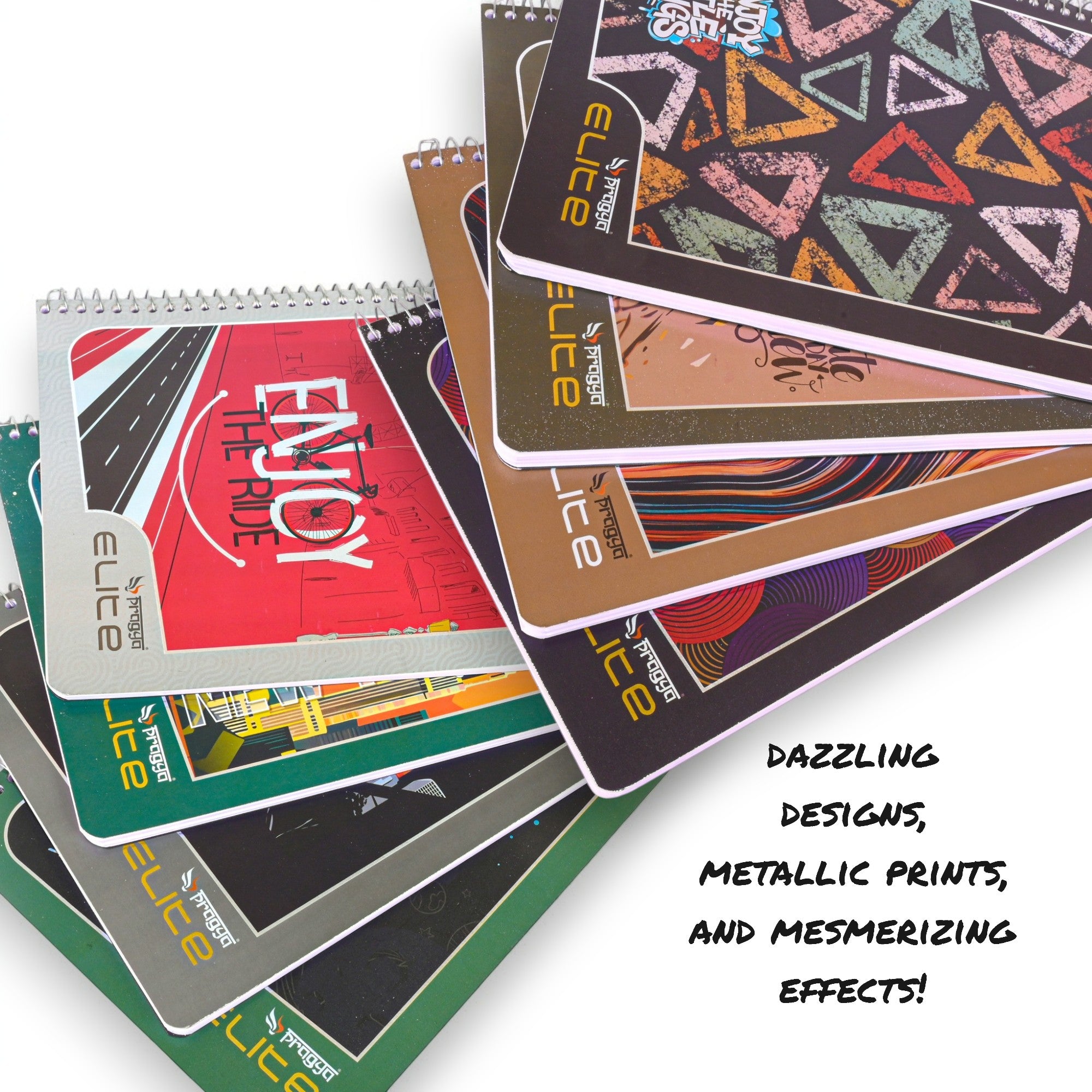 Pragya A4 Notebook (300 Pages, Ruled/Plain) Spiral - Premium Textured Cover  |  Pack of 2