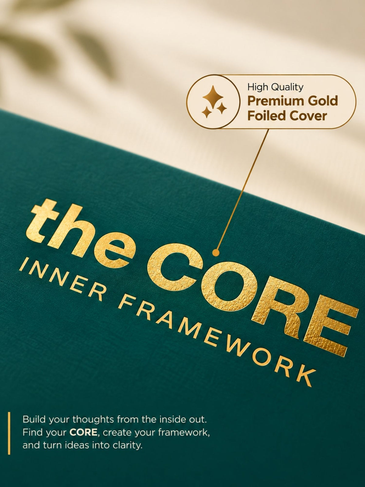 Core Series A4 Notebook | 160 Pages | Ruled | Thread Sewn | Gold Foil Cover