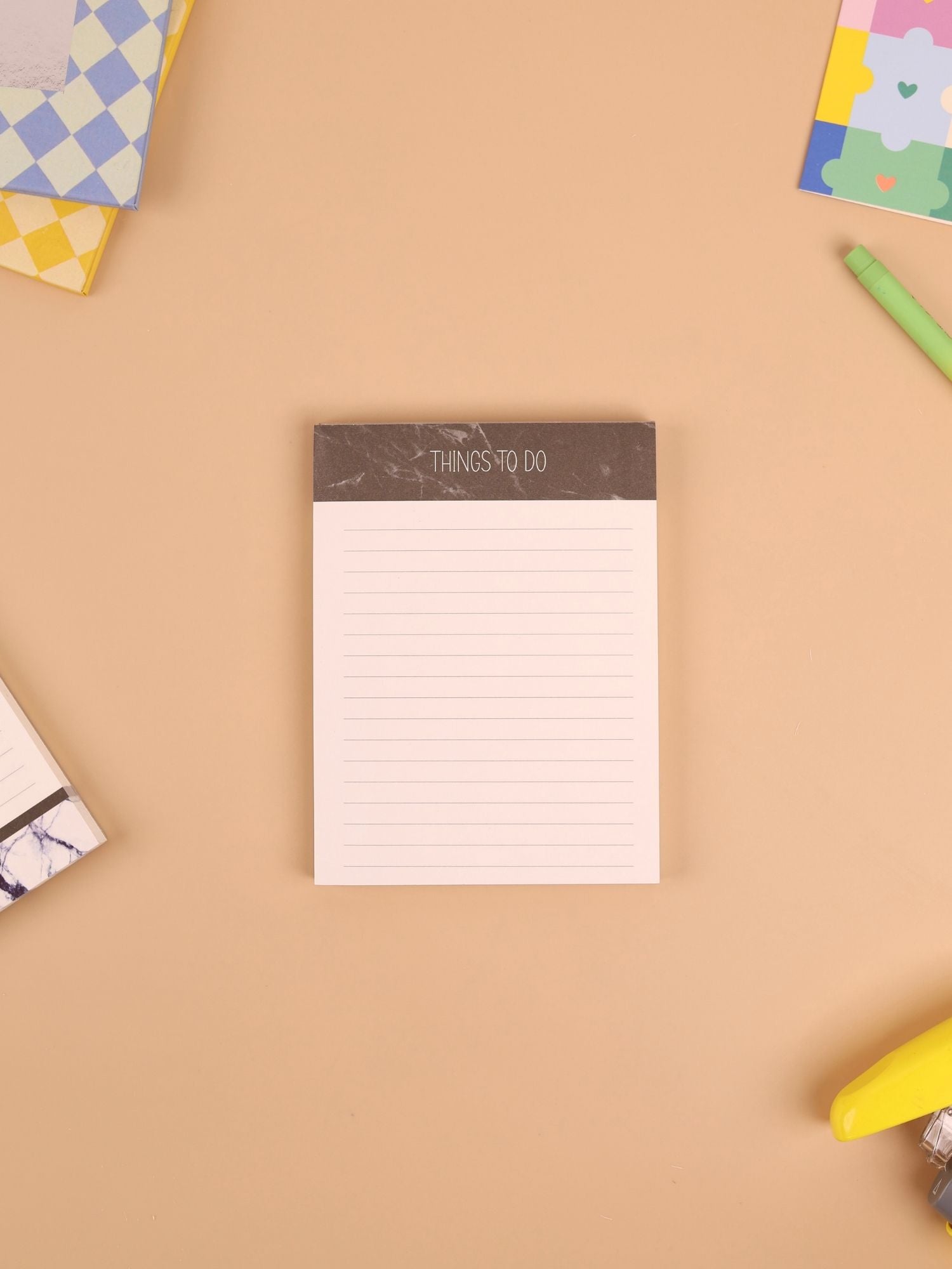 Marble Desk Notepad Set – Notes, To Do & Checklist Pads | Tear-Off Sheets