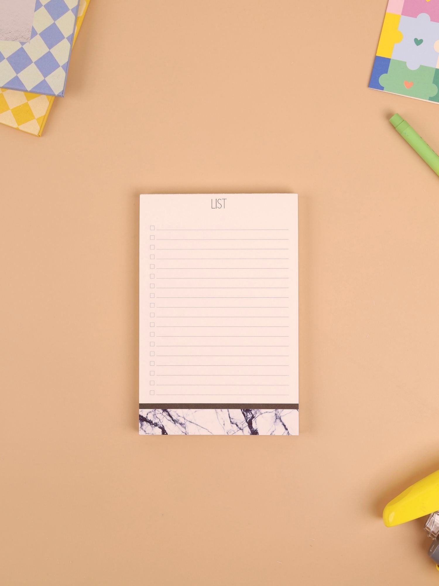 Marble Desk Notepad Set – Notes, To Do & Checklist Pads | Tear-Off Sheets