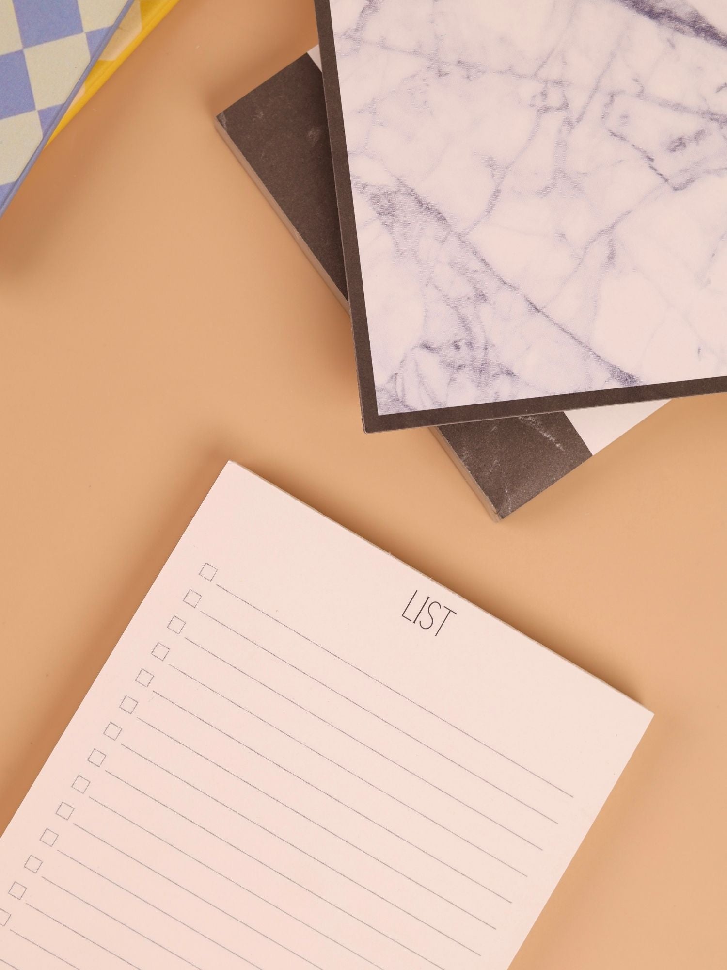 Marble Desk Notepad Set – Notes, To Do & Checklist Pads | Tear-Off Sheets