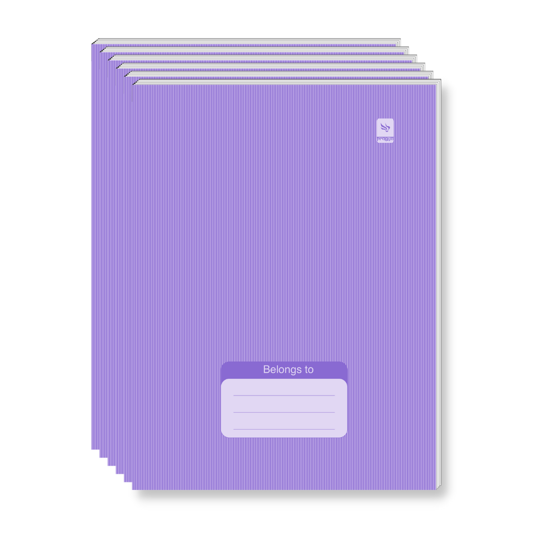 Pragya Notebook (24cm x 18cm, 120 Pages, Single/Four/Square line) Luxe Series Thread Sewn  |  Pack of 6