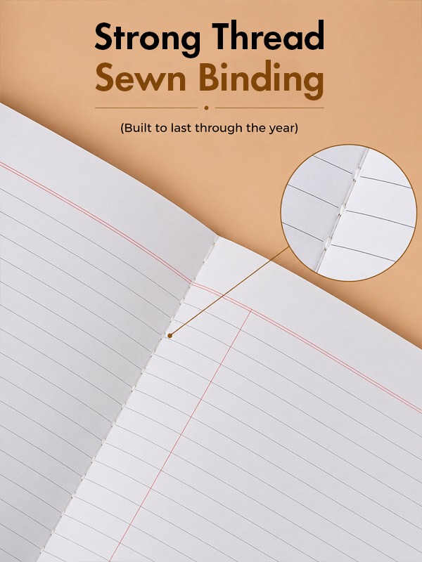 Core Series A4 Notebook – 140 / 172 Pages | Ruled | Thread Sewn | Premium Gold Foil Cover