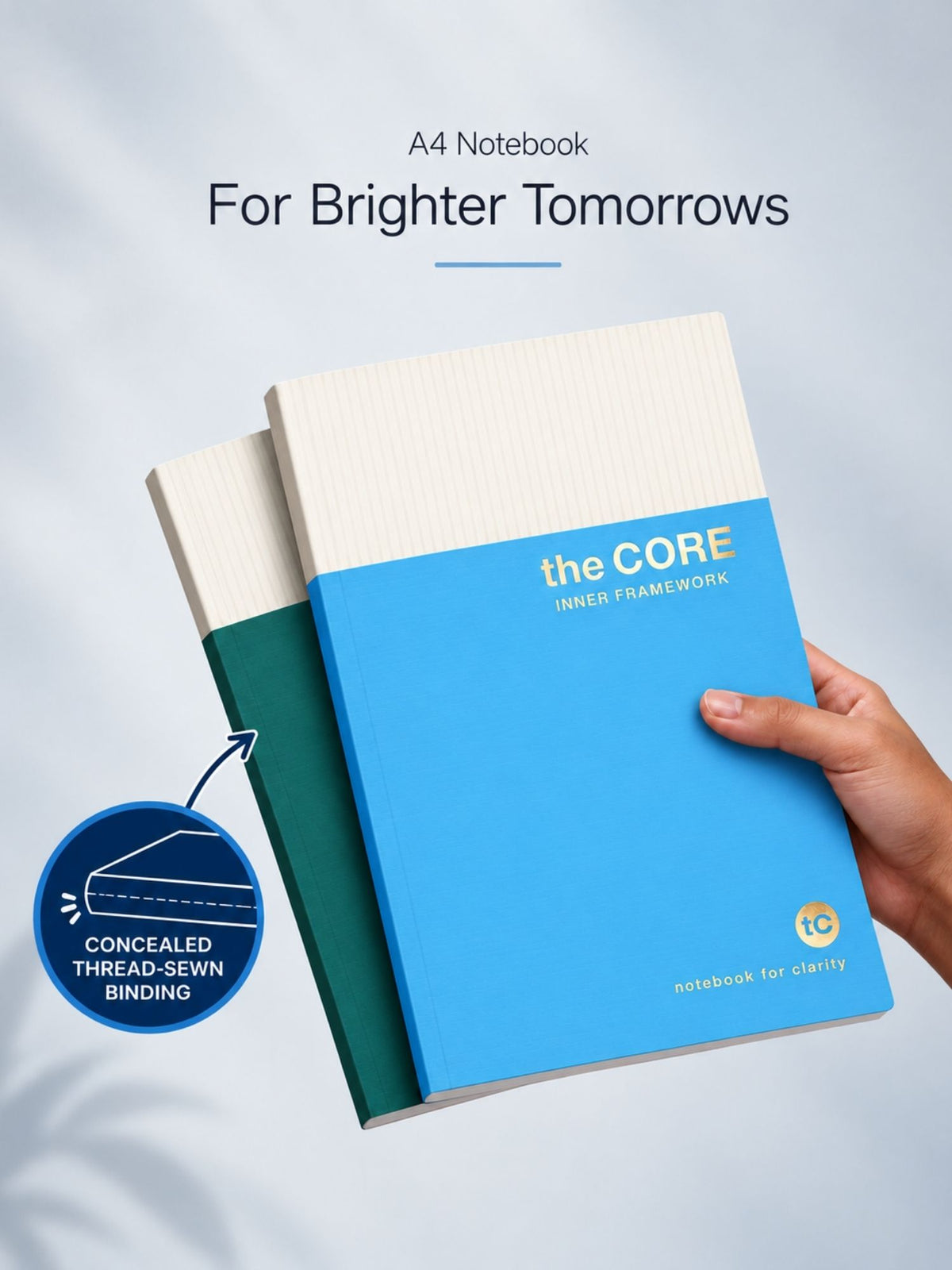 Core Series A4 Notebook | 160 Pages | Ruled | Thread Sewn | Gold Foil Cover