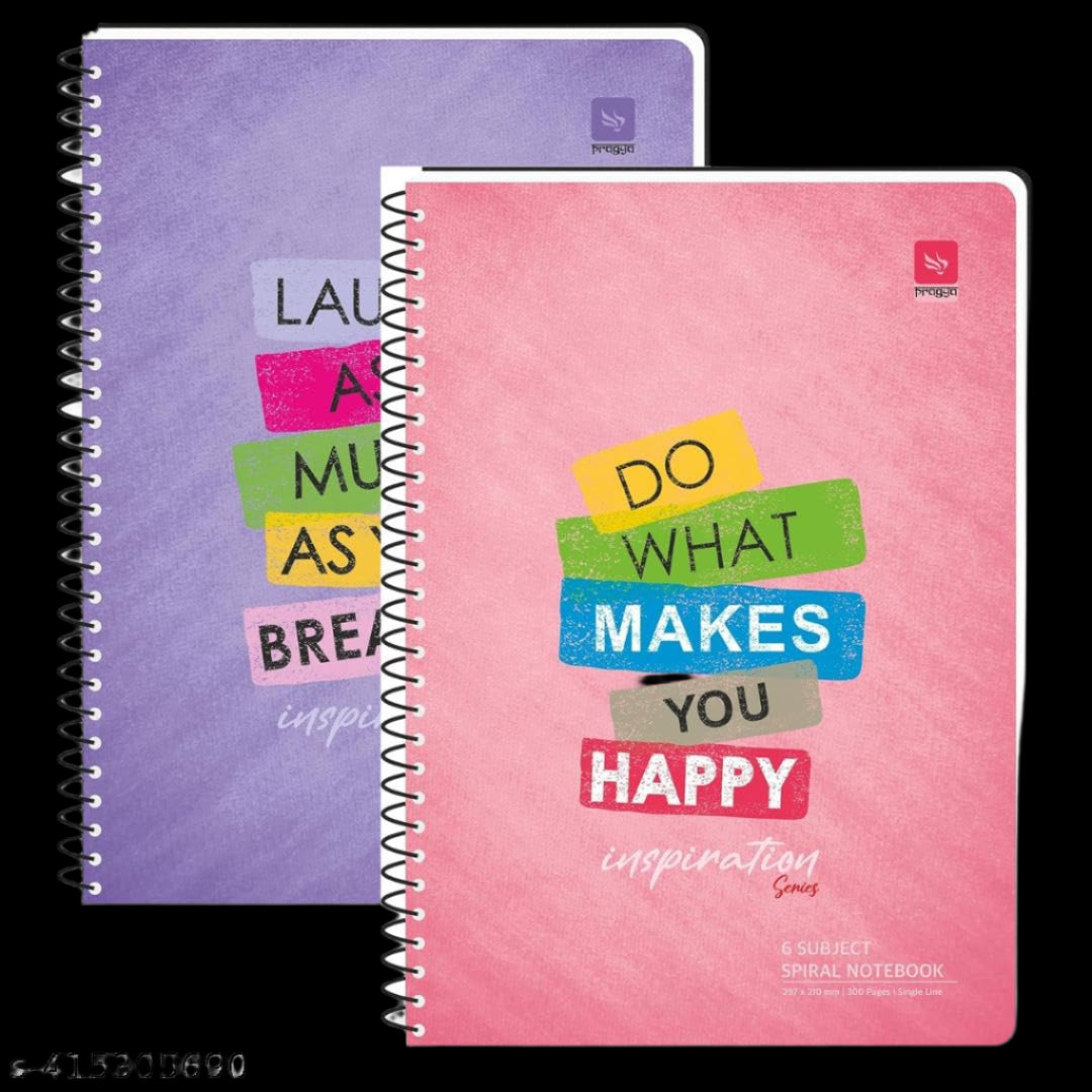 PRAGYA Spiral Multi Subject Notebook | Colour Coded Plain/Single Ruled Pages Notebook Spiral | A4 (21x29.7 CM) | 600 GSM Cover