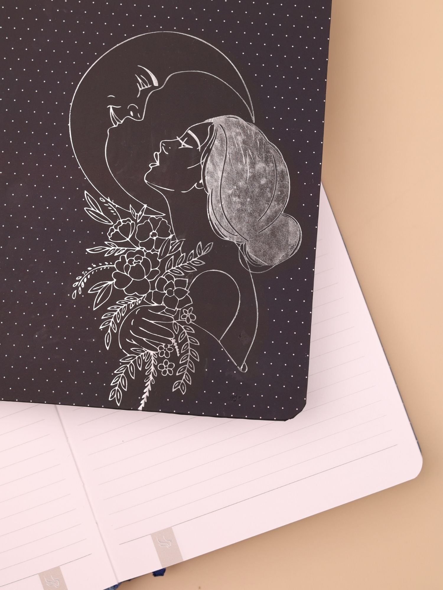 Silver Foil Art Diary Notebook – Premium Hard Cover | Ruled